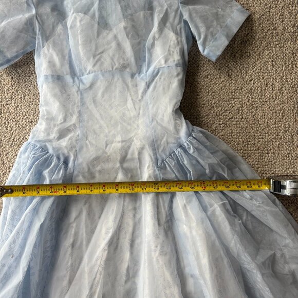 Vintage 1950s Pale Blue Chiffon Prom Dress 💙 Rockabilly Cupcake Party S - Picture 16 of 16